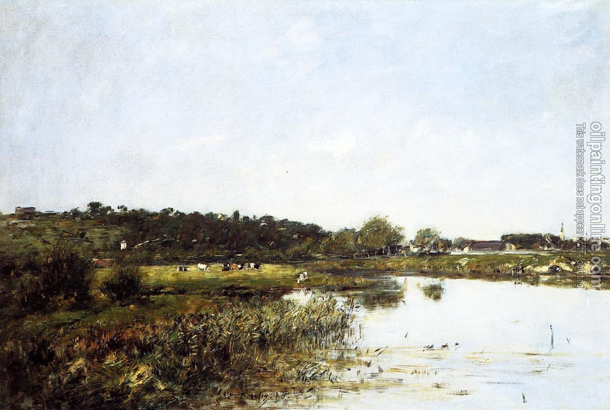 Boudin, Eugene - The Banks of the Touques